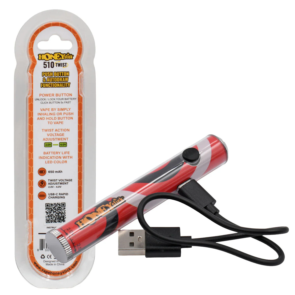 Honeystick Designer Twist 510 Thread Cart Vape Pen Battery - Image 12