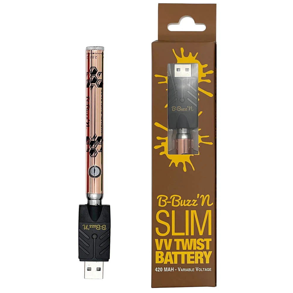 B-Buzz'n Slim VV Twist 510 Thread Vape Cart Pen Battery - Image 10