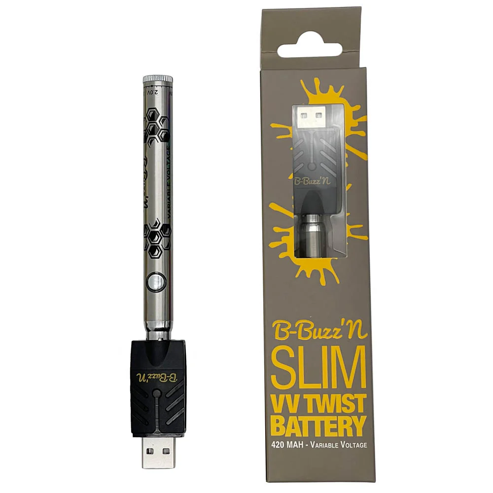 B-Buzz'n Slim VV Twist 510 Thread Vape Cart Pen Battery - Image 11