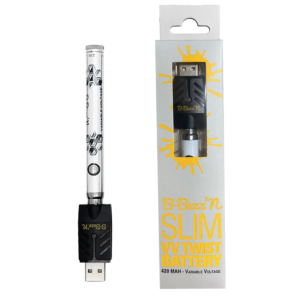 B-Buzz'n Slim VV Twist 510 Thread Vape Cart Pen Battery - Image 12