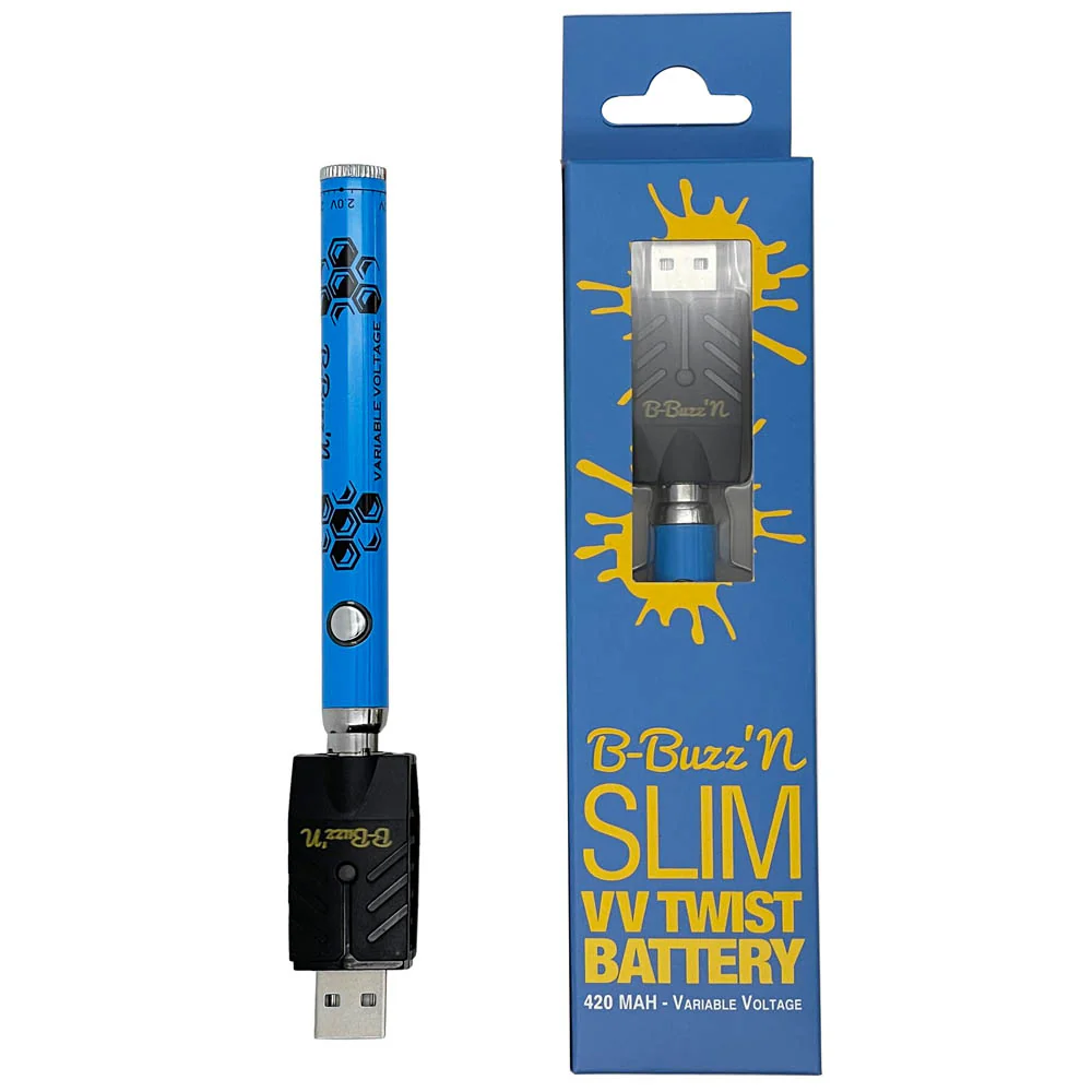 B-Buzz'n Slim VV Twist 510 Thread Vape Cart Pen Battery - Image 4