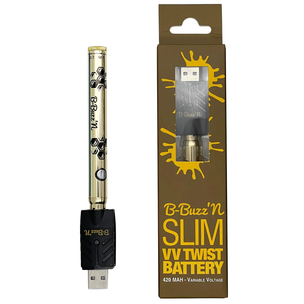 B-Buzz'n Slim VV Twist 510 Thread Vape Cart Pen Battery - Image 5