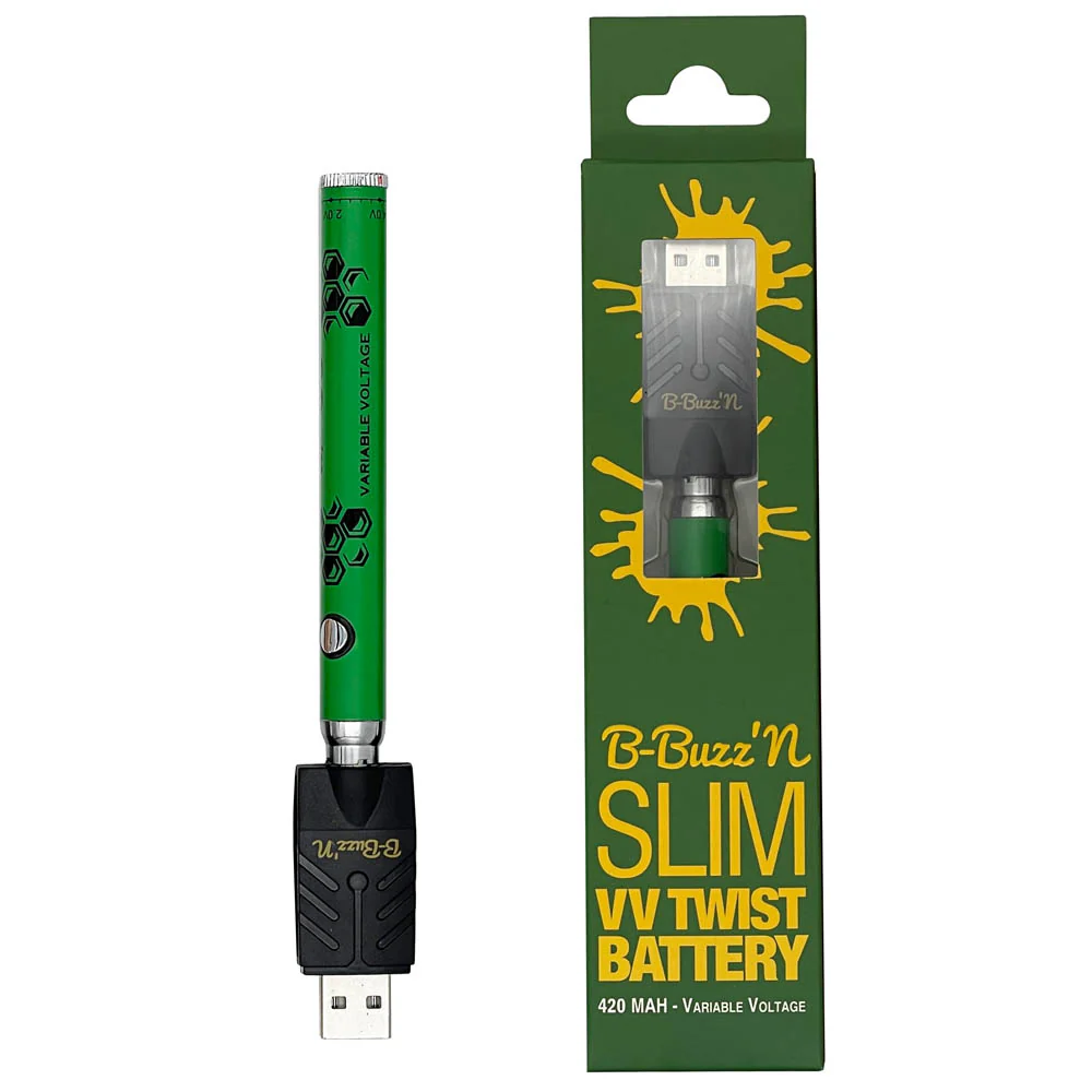B-Buzz'n Slim VV Twist 510 Thread Vape Cart Pen Battery - Image 6