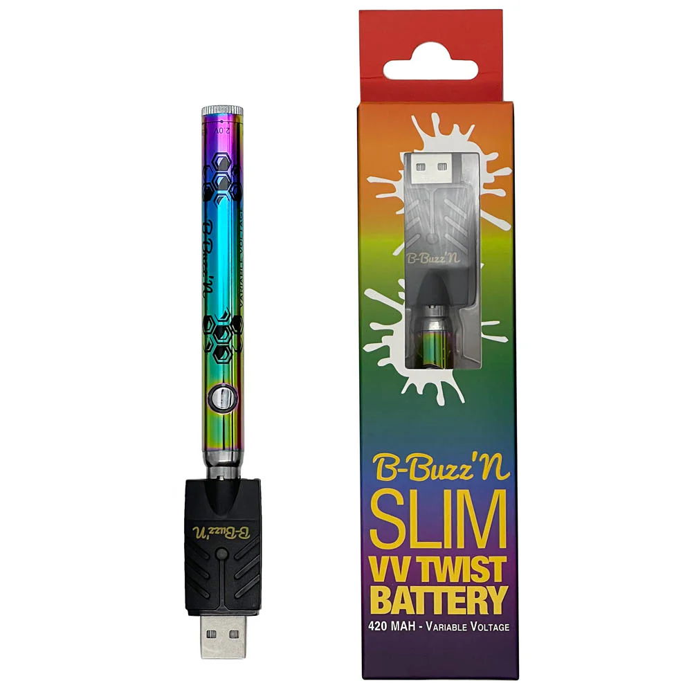 B-Buzz'n Slim VV Twist 510 Thread Vape Cart Pen Battery - Image 7