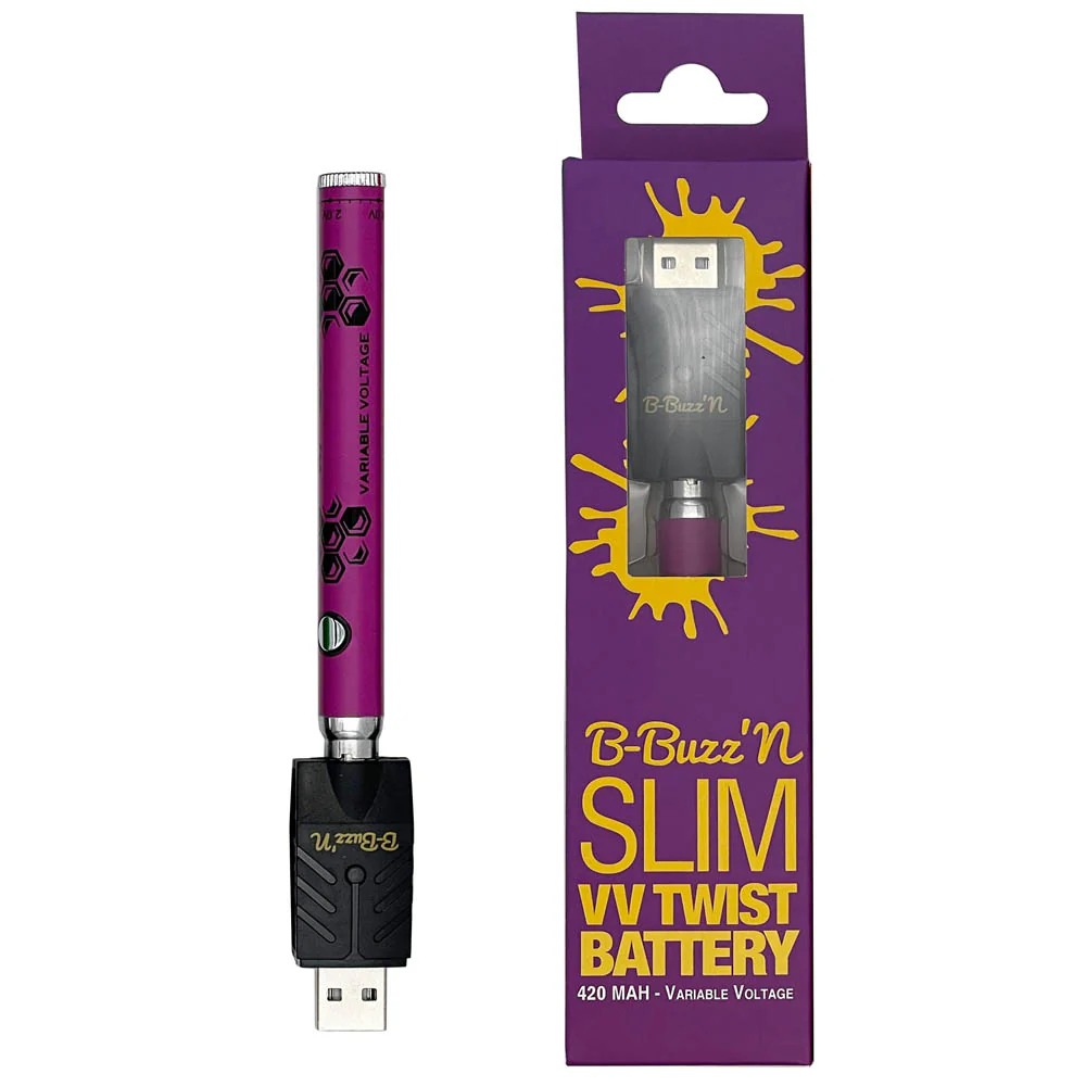B-Buzz'n Slim VV Twist 510 Thread Vape Cart Pen Battery - Image 8