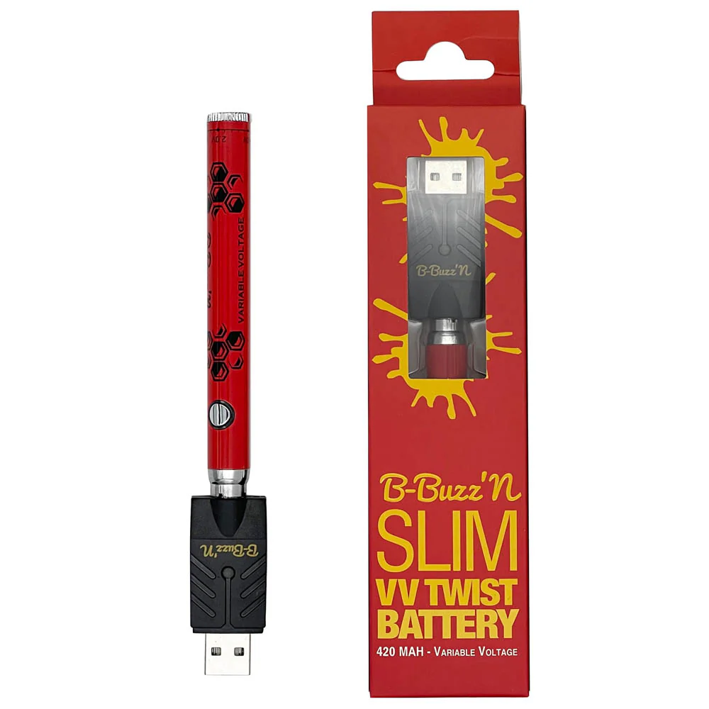 B-Buzz'n Slim VV Twist 510 Thread Vape Cart Pen Battery - Image 9