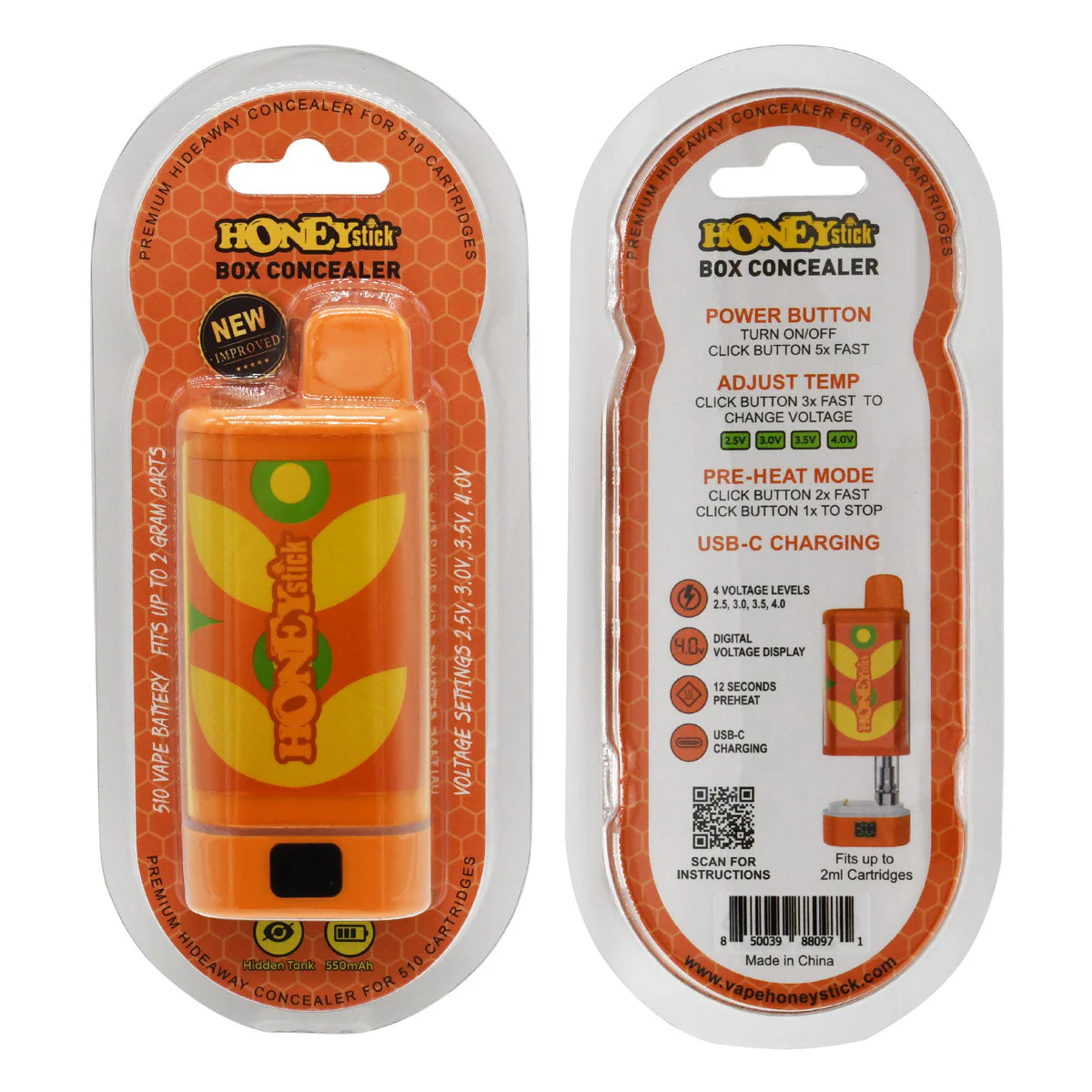 HoneyStick BOX Concealer 510 Thread Vape Cartridge Battery - Image 31