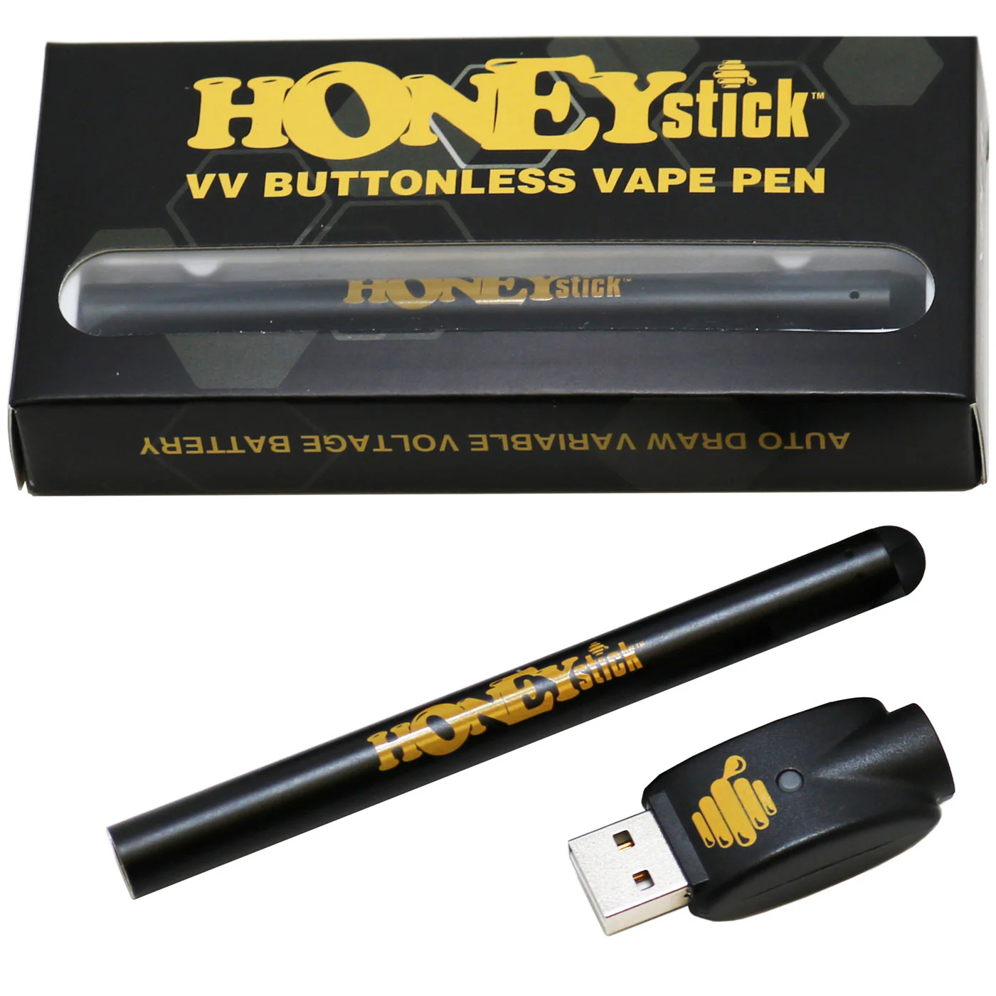 Honeystick Buttonless VV510 Thread Cart Vape Pen Battery - Image 9