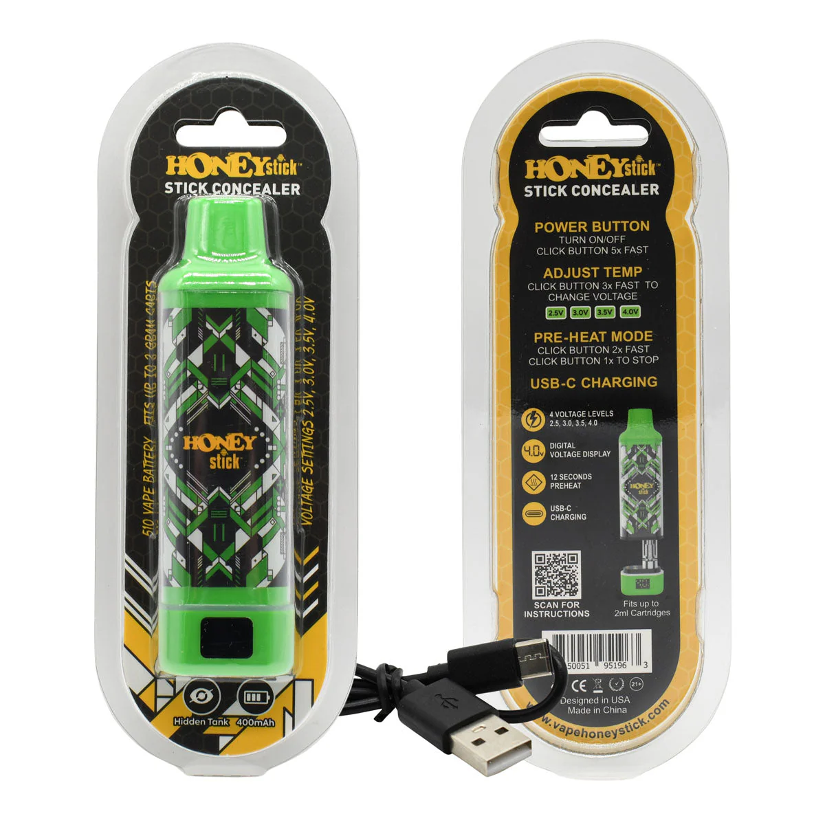 HoneyStick Stick Concealer 510 Thread Vape Cart Battery - Image 11