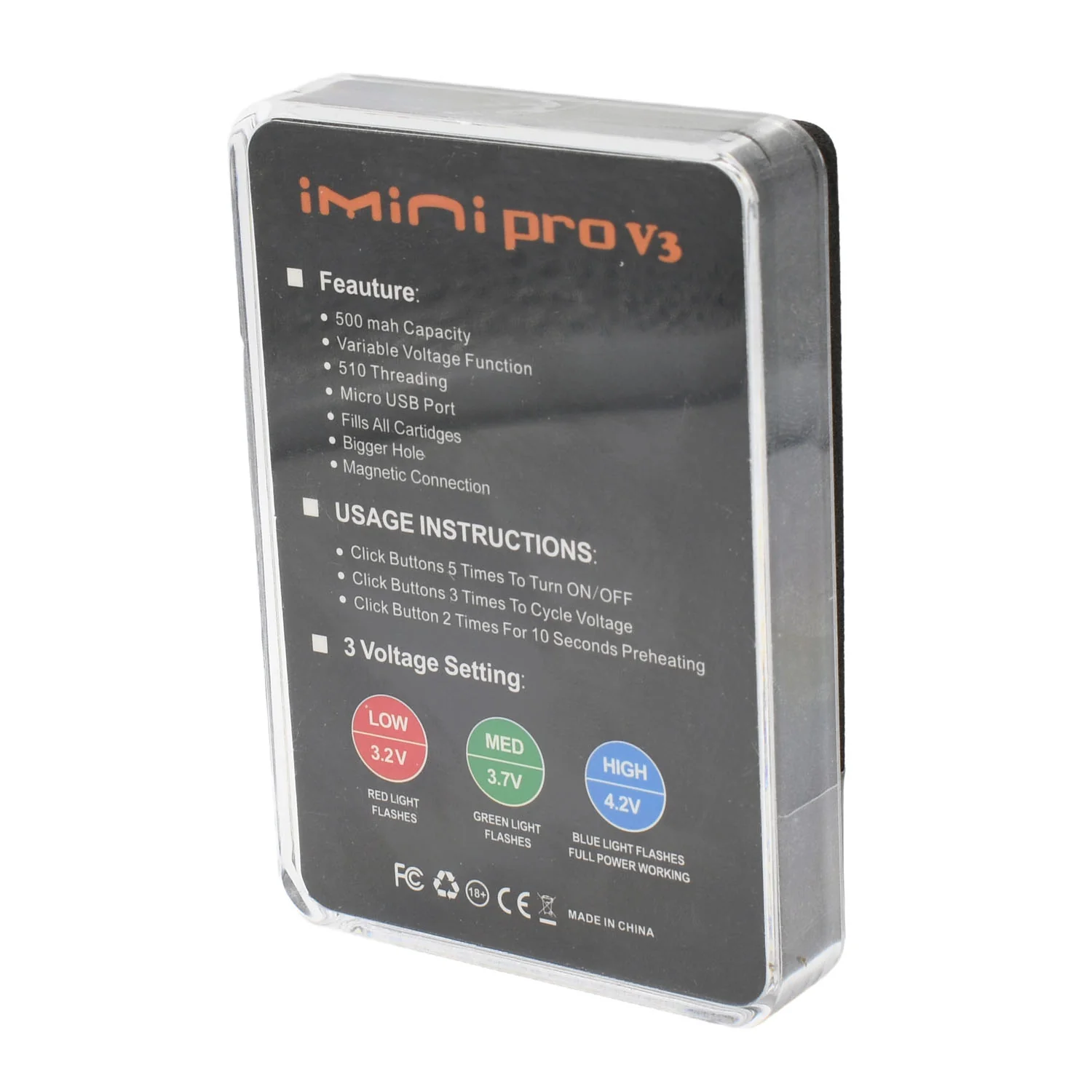 iMini PRO V3 510 Thread Vape Cart Battery - Image 7